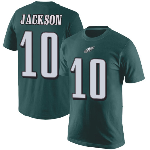 Men Philadelphia Eagles #10 DeSean Jackson Green Rush Pride Name and Number NFL T Shirt